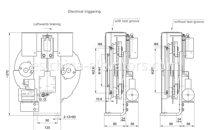 Reguladores de velocidad de ascensores MRL OSR-UD-9C MRL Elevator Speed Governors OSR-UD-9C